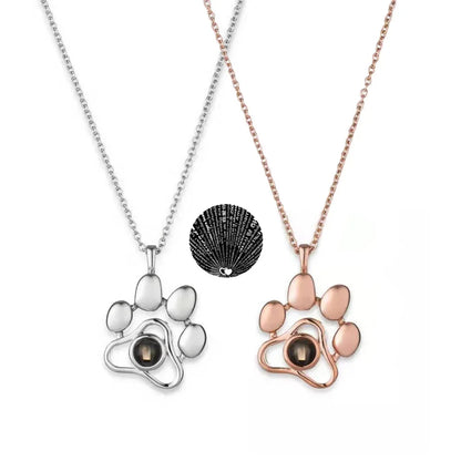 100 Languages I Love You Paw Print Projection Necklace for Women