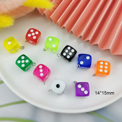Kawaii Black and White Dice Phone Charm with Vintage Mushroom Accents