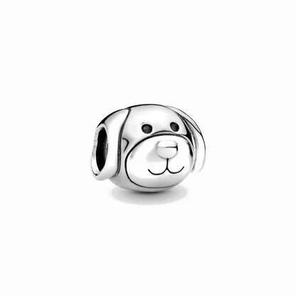 Diy White Pave Dog Paw Moon Bead 925 Sterling Silver Bracelet Necklace Jewelry for Women