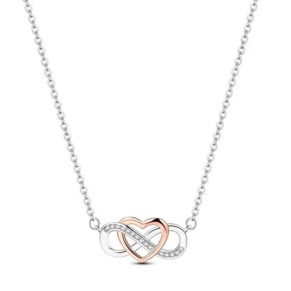 925 Sterling Silver Pink Bow Heart Moon Butterfly Pendant Necklace Elegant DIY Charm Gift for Women