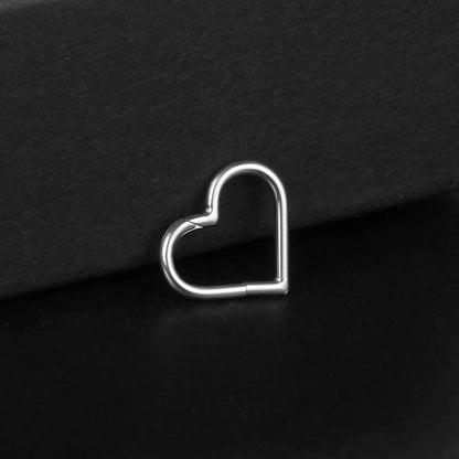 Steel Heart Shape Hinged Septum Clicker Tragus Cartilage Piercing Jewelry