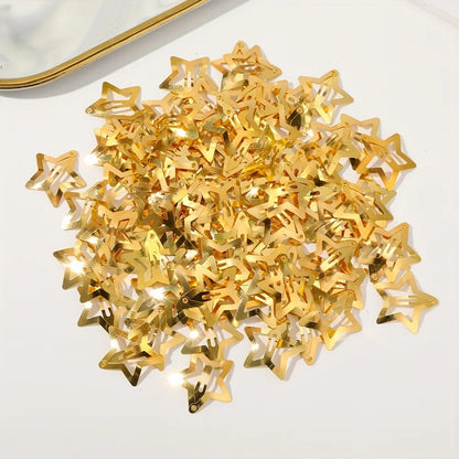 Starry Fashion Hair Clips Set for Girls - Elegant Filigree Metal Snap Barrettes