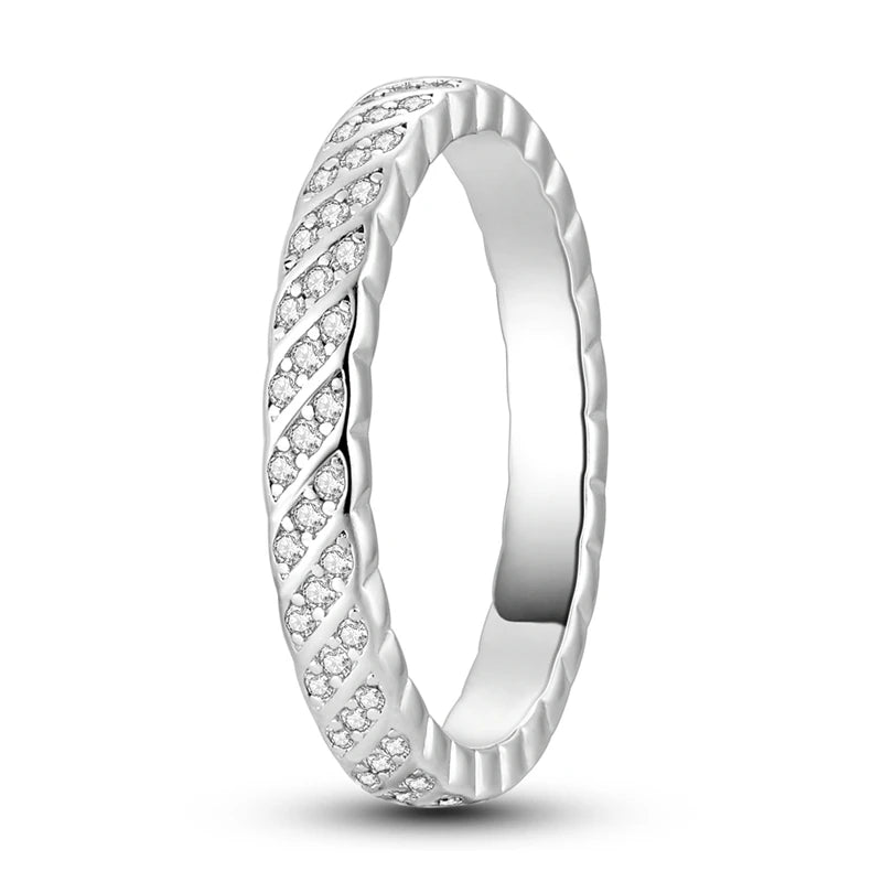 Silver Plated Luxury Stackable Ring for Women with Real Zircon Infinite Flower Daisy Design for Engagement and Wedding Parties APTR070