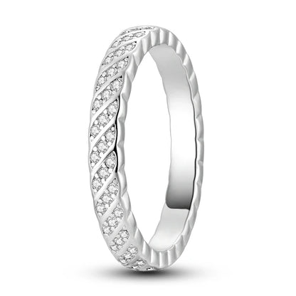 Silver Plated Luxury Stackable Ring for Women with Real Zircon Infinite Flower Daisy Design for Engagement and Wedding Parties APTR070