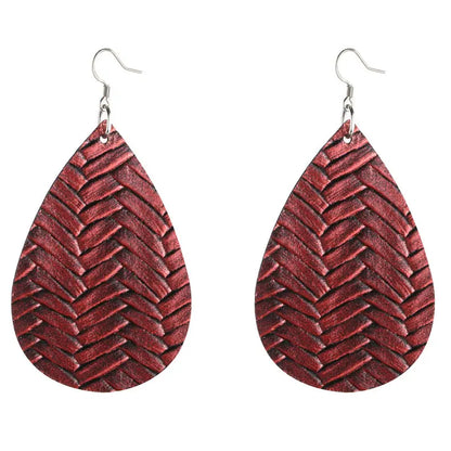 Elegant Faux Leather Teardrop Earrings for Women Lightweight Dangle Fashion Jewelry