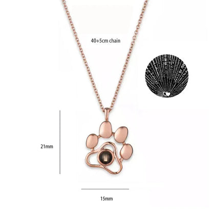 100 Languages I Love You Heart Pendant Necklace Romantic Projection Jewelry Gift for Women tyxl15mgj 40cm plus 5cm