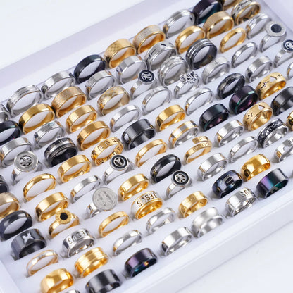 Fashion Unisex Stainless Steel Rings Set for Weddings and Parties