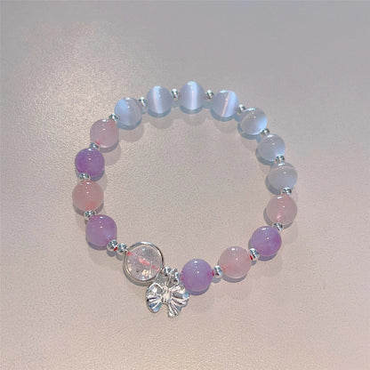 Handmade Star Double Layer Cream Beaded Bracelet for Women