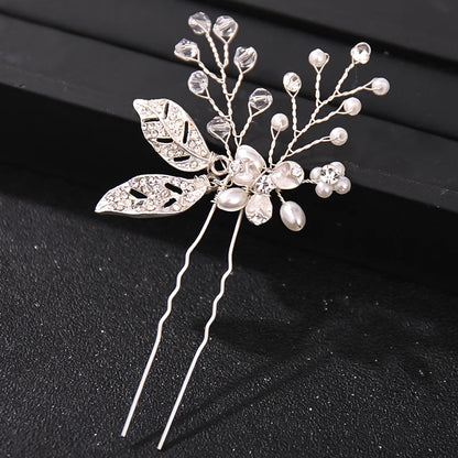 Elegant Crystal Pearl Rhinestone Hairpins for Women Bridal Party Accessories