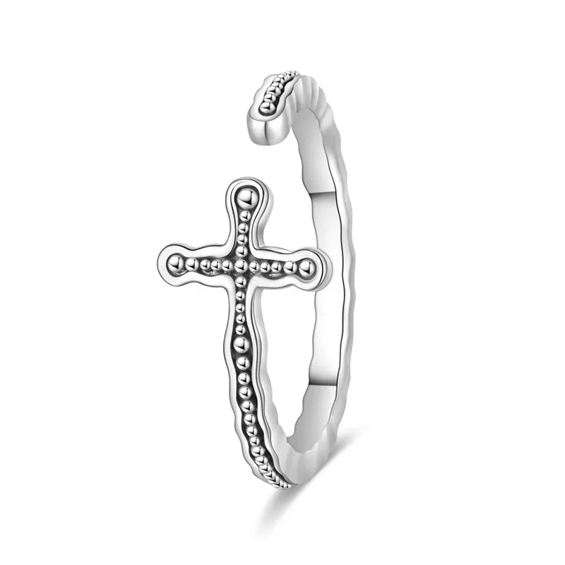 925 Sterling Silver Open Ring for Women Butterfly Dragonfly Turtle Cross Design Elegant Fine Jewelry Gift