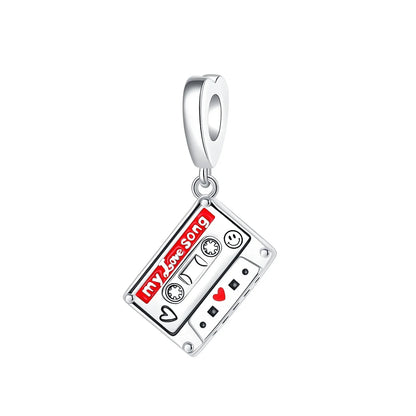 925 Sterling Silver Music Charms Beads Musical Note Piano Guitar Headset Earrings Pendants for DIY Bracelet Fine Jewelry Gift