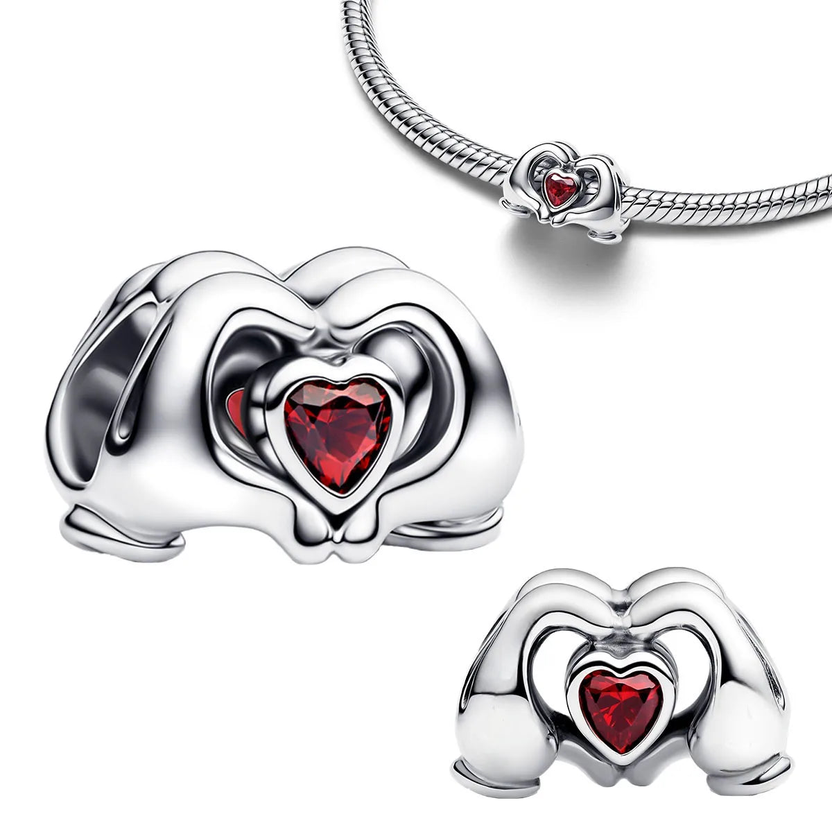 925 Sterling Silver Gold Star Moon Heart Charms Beads for DIY Jewelry Gifts