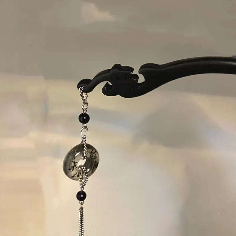 Chinese Style Tassel Hair Clip for Women with Handmade Floral Design