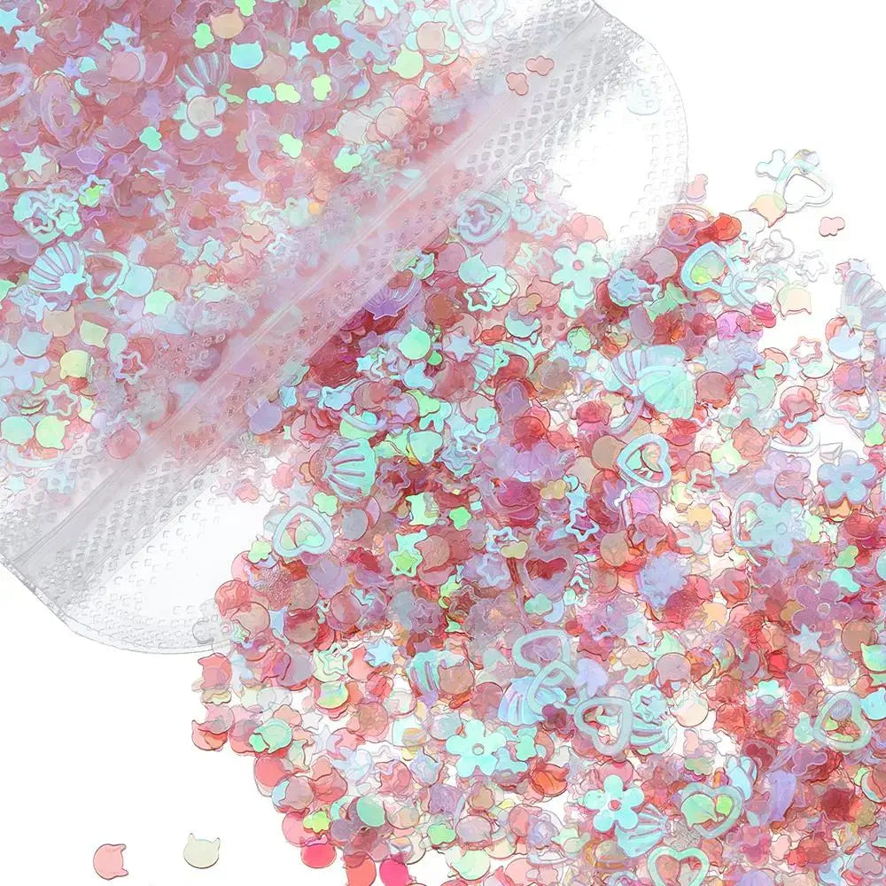 20 Gram 3 to 6 Millimeter Mixed Glitter Sequins Epoxy Resin Filler Material PURPLE