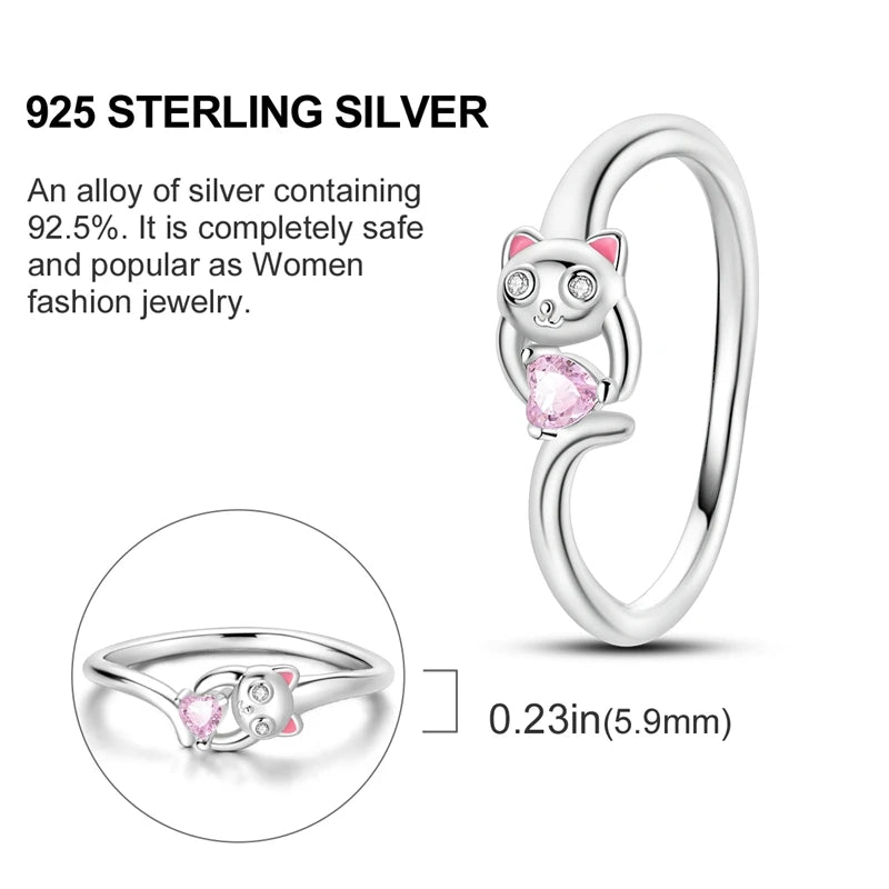 Elegant 925 Sterling Silver Heart Shaped Zircon Ring for Women Perfect for Engagement or Wedding Gift SER150