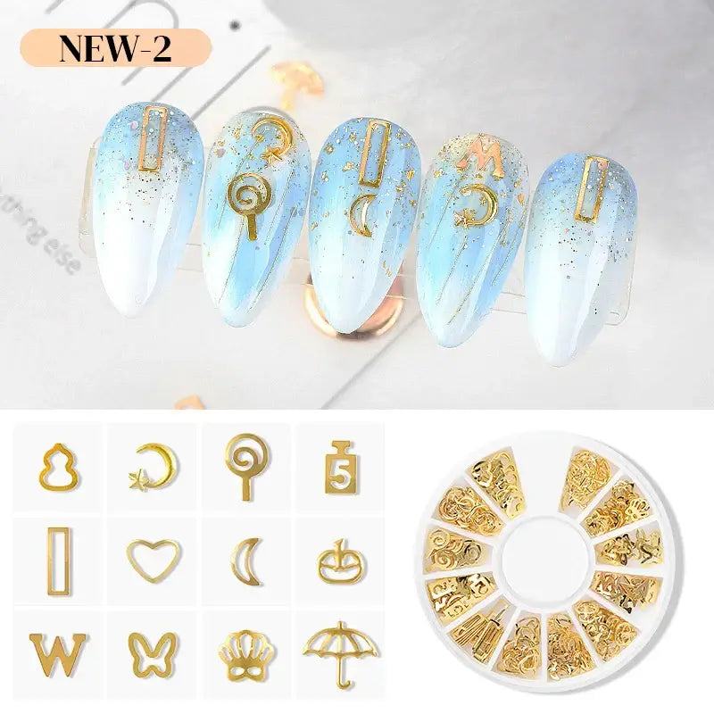 Resin Filling Metal Rivet Moon Stars Nail Art Decorations Mixed Beach Ocean Style Jewelry DIY Charms XY-NEW-2