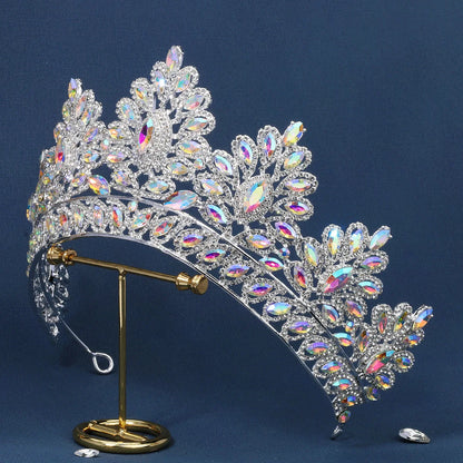 Luxury Bride Tiara - Baroque Crystal Crown with Rhinestones, Top-Rated Wedding Accessory