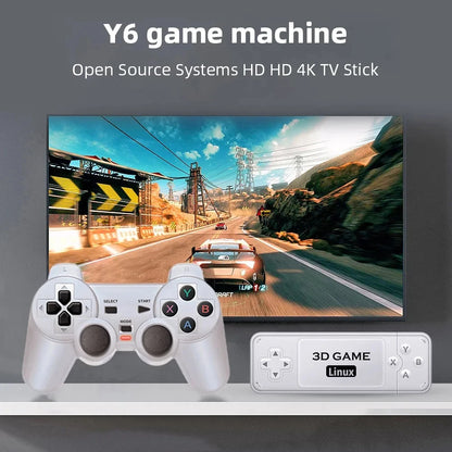 BOYHOM Y6 Retro Game Console 4K 60fps HDMI Low Latency Dual Controllers Portable TV Stick 64GB 128GB Emulation for GBA PSP PS1 N64