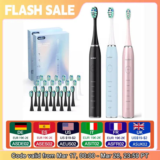 Sejoy Sonic Electric Toothbrush for Adults Rechargeable 5 Modes