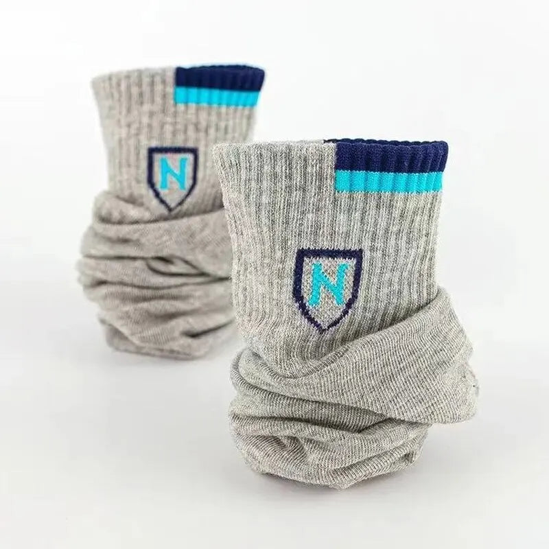 5/10/20 Pairs Men's Medium Length Socks With Letter Pattern