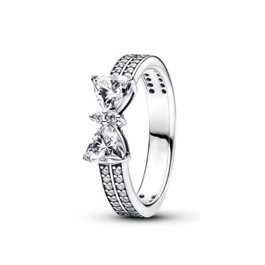 Elegant 2024 925 Silver Heart Charm Rings for Women P2290