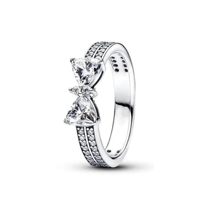 Elegant 2024 925 Silver Heart Charm Ring for Women P2018