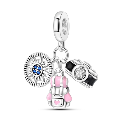 925 Silver Paris Plane Travel Charms for Bracelet Jewelry KTC888