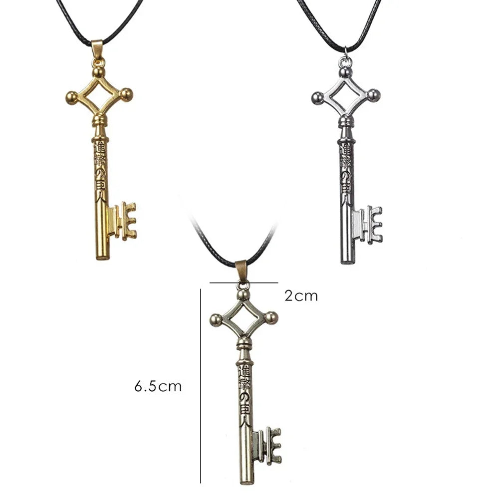 FSUNION Attack On Titan Eren Pendant Necklace Vintage Anime Jewelry For Men Cosplay
