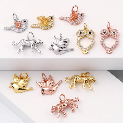 Charming Gold Moon Flower Bird Pendant for DIY Jewelry Making