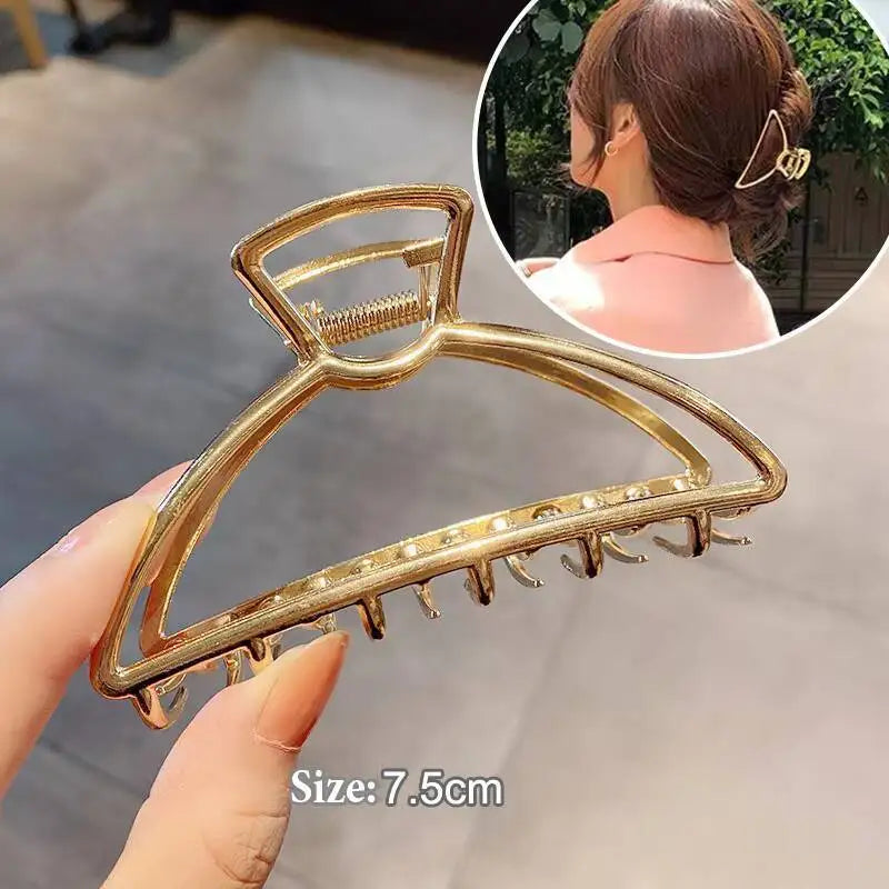Geometric Metal Hair Claw Clips for Women Fashionable Zinc Alloy Hairpins