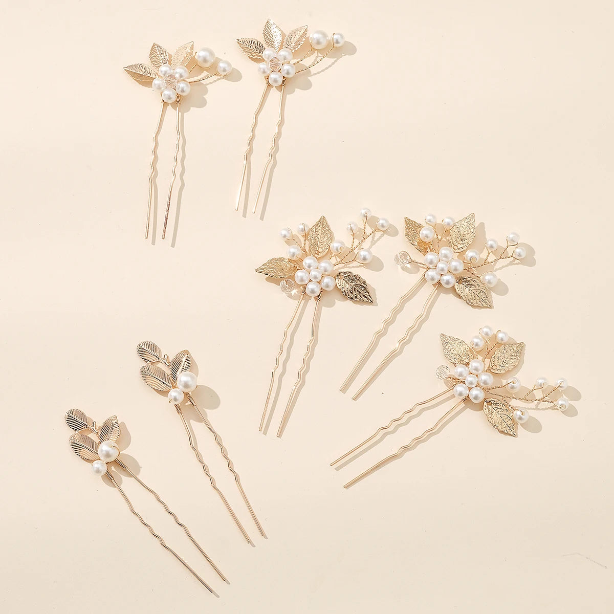 Elegant Pearl Flower Hair Clip Set for Bridal Wedding Accessories