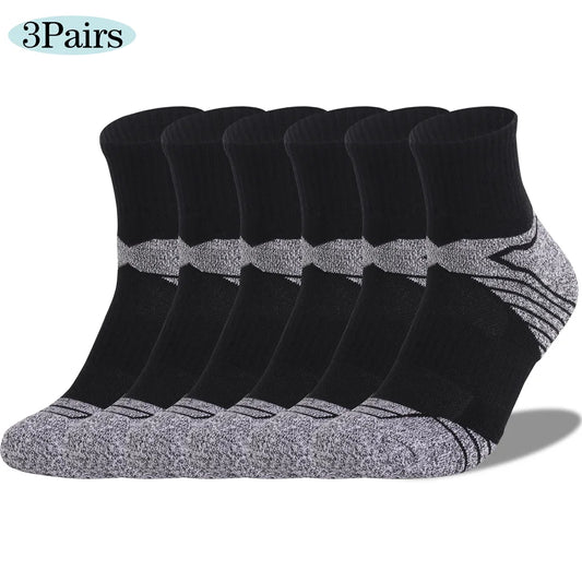 3 Pairs Unisex Thick Sole Moisture Wicking Running Socks
