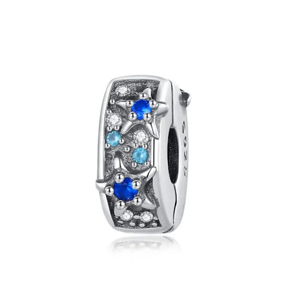 925 Sterling Silver Colorful Butterfly And Cherry Blossom Beads Clip Charm For DIY Bracelets Fine Zircon Jewelry