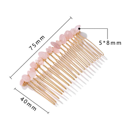 Crystal Bliss Hair Combs - Healing Quartz Stone Hair Accessories for Weddings & Special Occasions