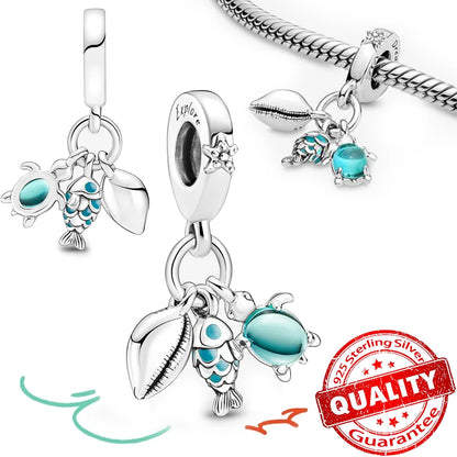 Sterling Silver Ocean-Themed Charm Pendant for Bracelets and Necklaces FCC137