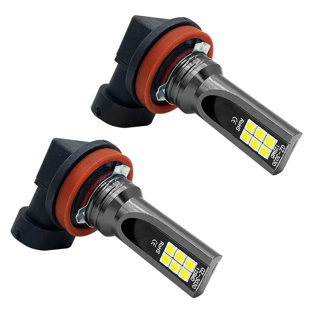 2Pcs Super Bright 6000K LED Fog Light Bulbs H8 H11 H16 9005 HB3 9006 HB4 Daytime Running Lamps 12V 24V