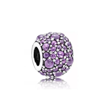 New 925 Silver Pink Purple Bead Ice Cream Pendant for European Original Bracelet DIY Exquisite Jewelry