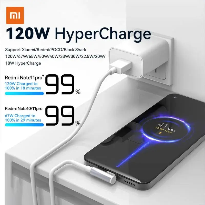 Original Xiaomi 120W 6A Super Fast Charger With Type C Cable