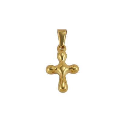 RHYSONG Tarnish Free Gold Plated Angel Cross Heart Pendant for Women Jewelry Making