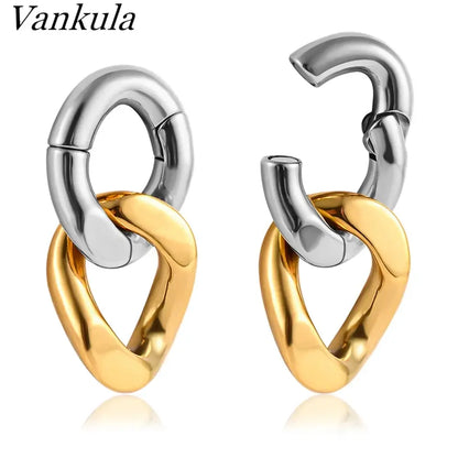 Vankula 2PCS 6mm Stainless Steel Chain Ear Weights Hangers Plugs Jewelry 5 CHINA 6mm