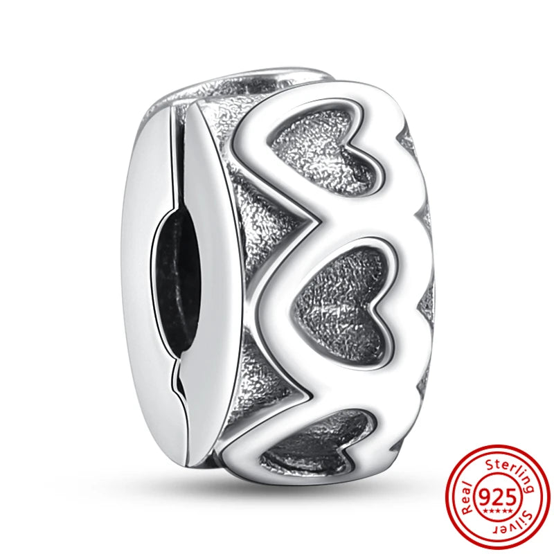Silver Animal Hearts Infinity Crown Bead Charms Bracelet for Women 925 Sterling Silver Jewelry Y531