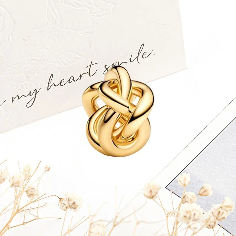 Sparkling Gold Safety Chain Infinity Snake Charm Beads