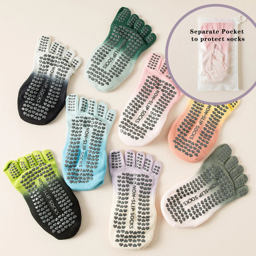 Premium Yoga Toe Socks Low Cut Tie Dye Breathable Moisture