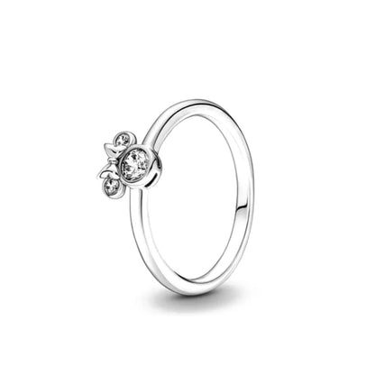 Elegant 925 Silver Bow Heart-Shaped Ring with Zircon for Women Perfect for Weddings and Special Occasions