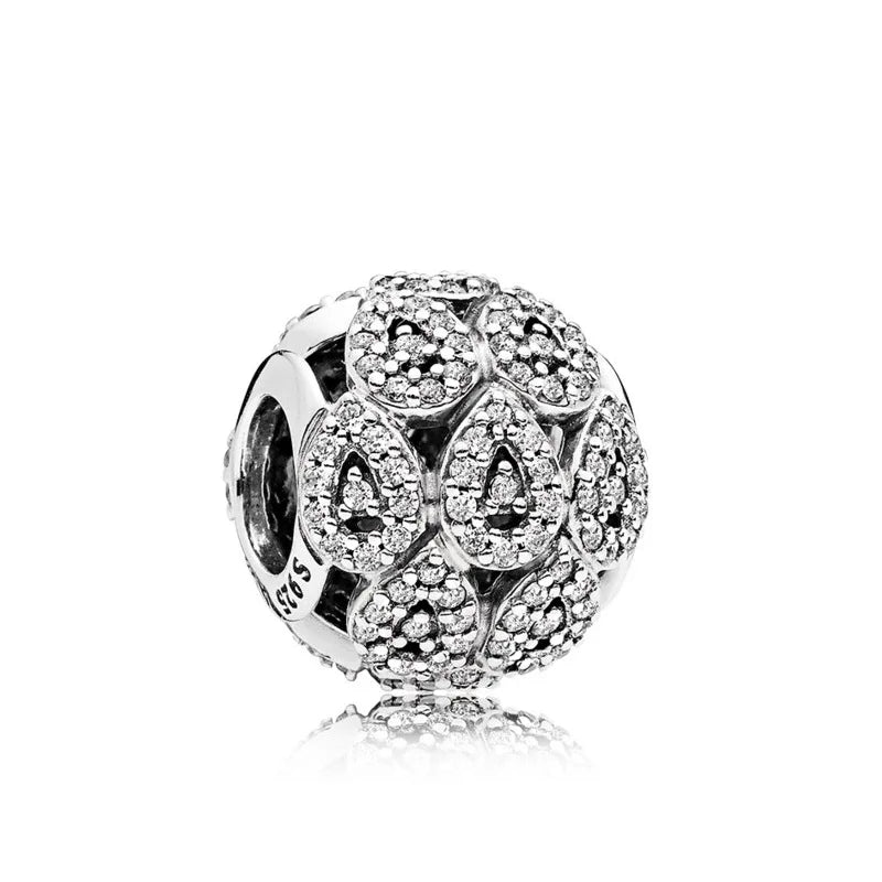 European Zircon Charm Beads 925 Silver Pendant Necklace for Women Gift P1322