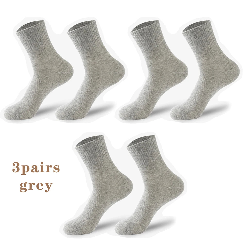3 Pairs Womens All Season Cotton Cushion Mid Calf Socks