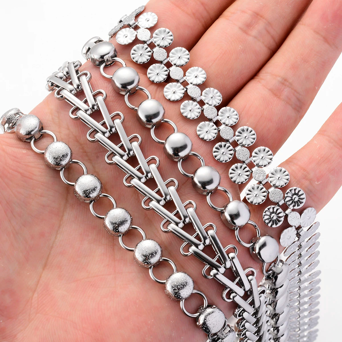 Huge Stainless Steel Handmade Link Chain Necklace and Bracelet for Men Hypoallergenic Fashion Jewelry