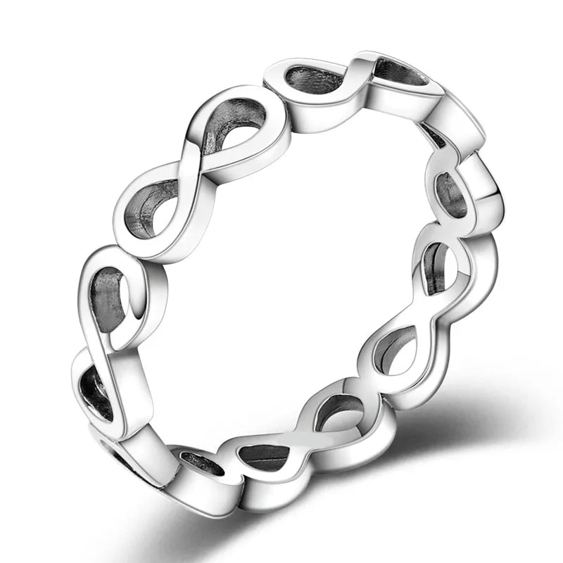 Silver Plated Luxury Stackable Ring for Women with Infinite Flower Design and Zircon Stone for Engagement and Wedding Parties APTR019