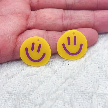 10pcs Lovely Smiling Face Acrylic Charms For Jewelry Making