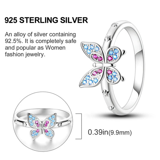 Blue Zircon Evil Eye Palm Star Moon Ring for Women in 925 Sterling Silver Fine Jewelry Gifts LKTR092